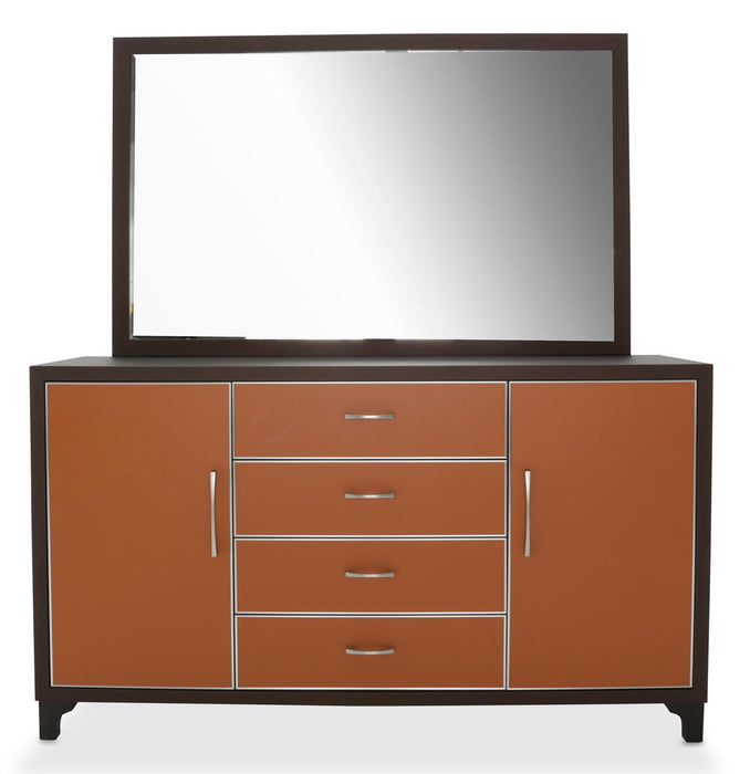 21 Cosmopolitan 4 Drawer Dresser in Orange/Umber