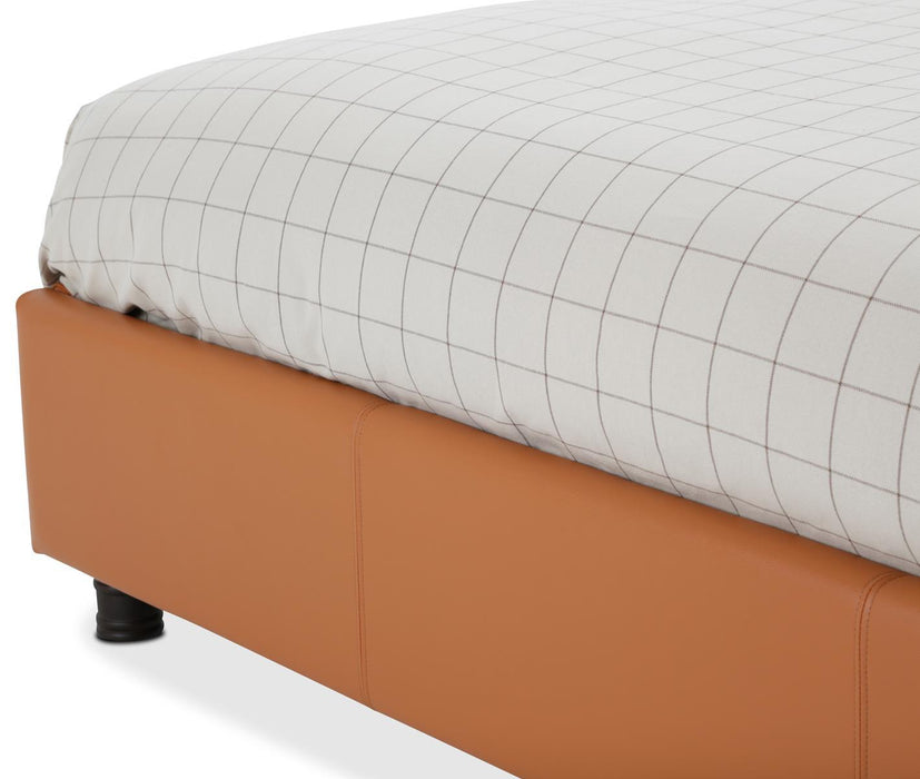21 Cosmopolitan Eastern King Upholstered Tufted Bed in Orange/Umber
