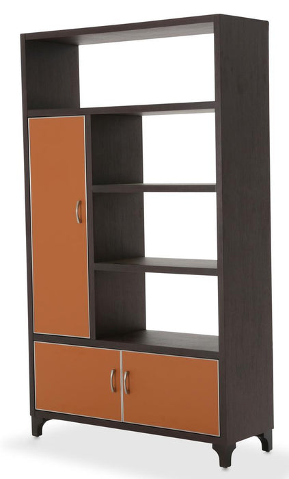 21 Cosmopolitan Left Bookcase in Umber/Orange
