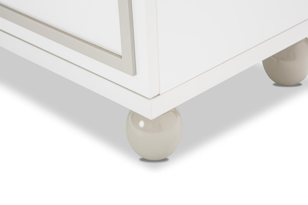 Sky Tower 2 Drawer Nightstand in White Cloud