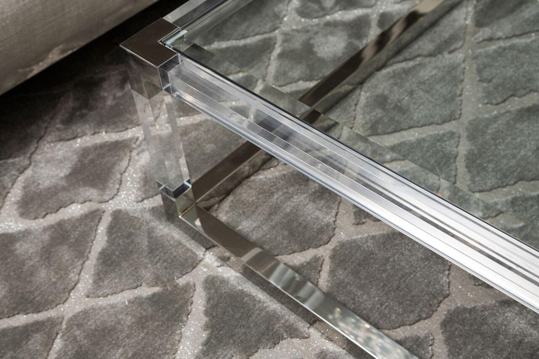 State St Square Cocktail Table in Stainless Steel