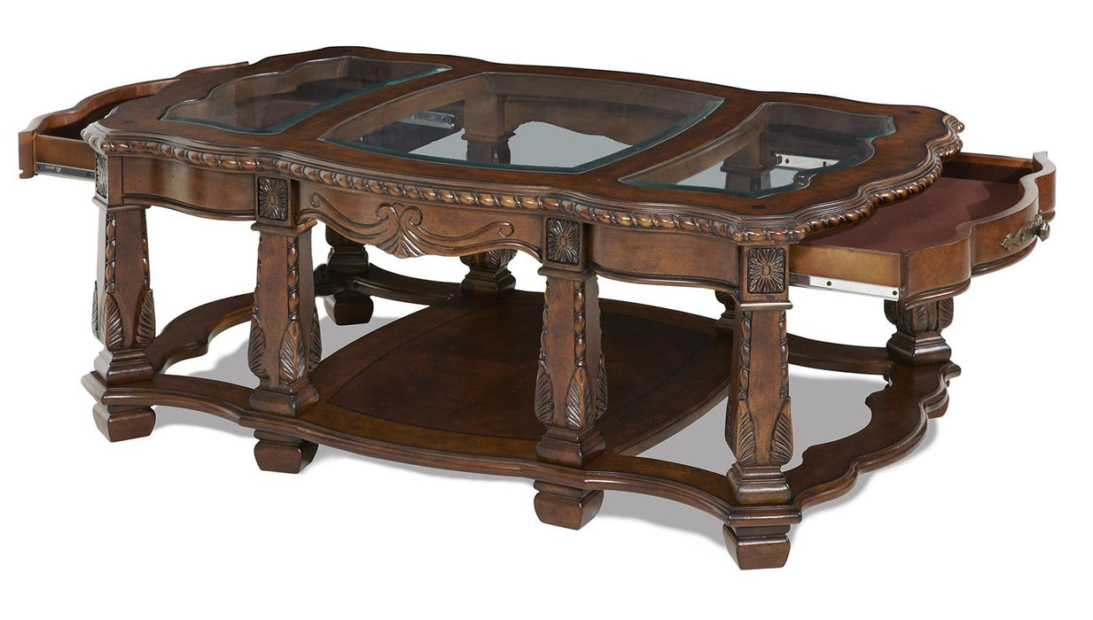 Windsor Court Rectangular Cocktail Table in Vintage Fruitwood