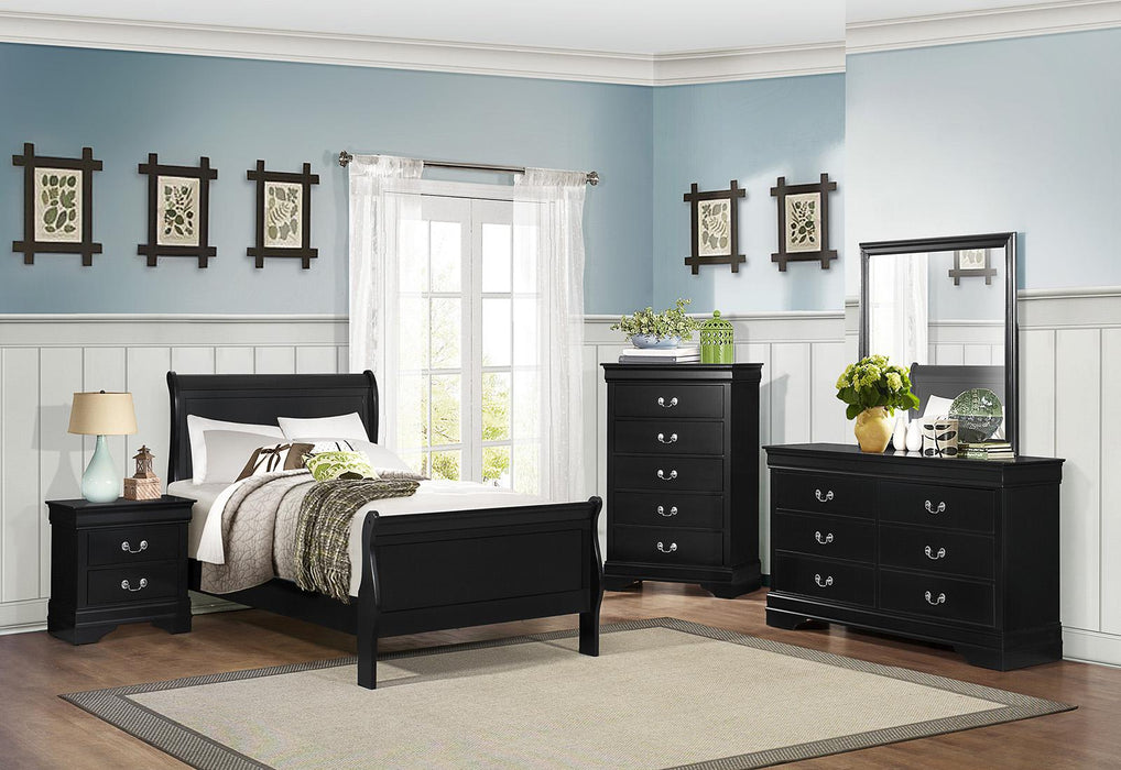 Homelegance Mayville Twin Sleigh Bed in Black