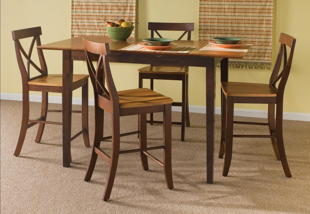 John Thomas Furniture Dining Essentials 60" Rectangular Dining Table in Cinnamon & Espresso-30S