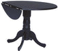 John Thomas Furniture Dining Essentials 42" Dropleaf Round Table in Black image