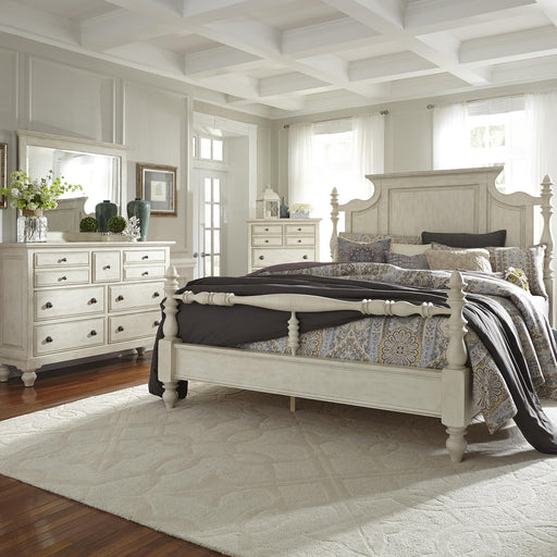 High Country King Poster Bed, Dresser & Mirror, Chest image