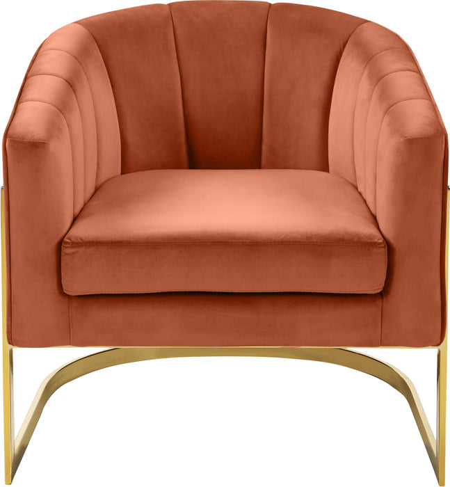 Carter Cognac Velvet Accent Chair