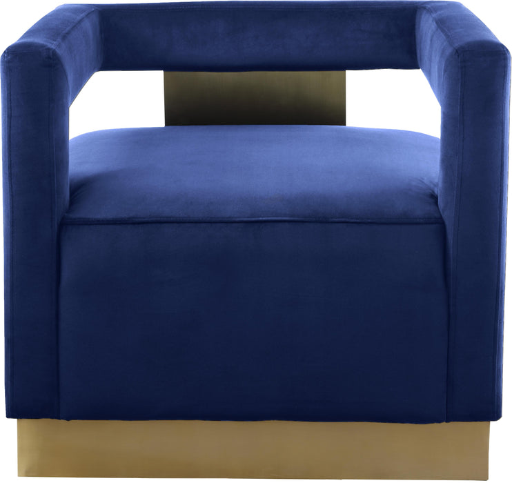 Armani Navy Velvet Accent Chair