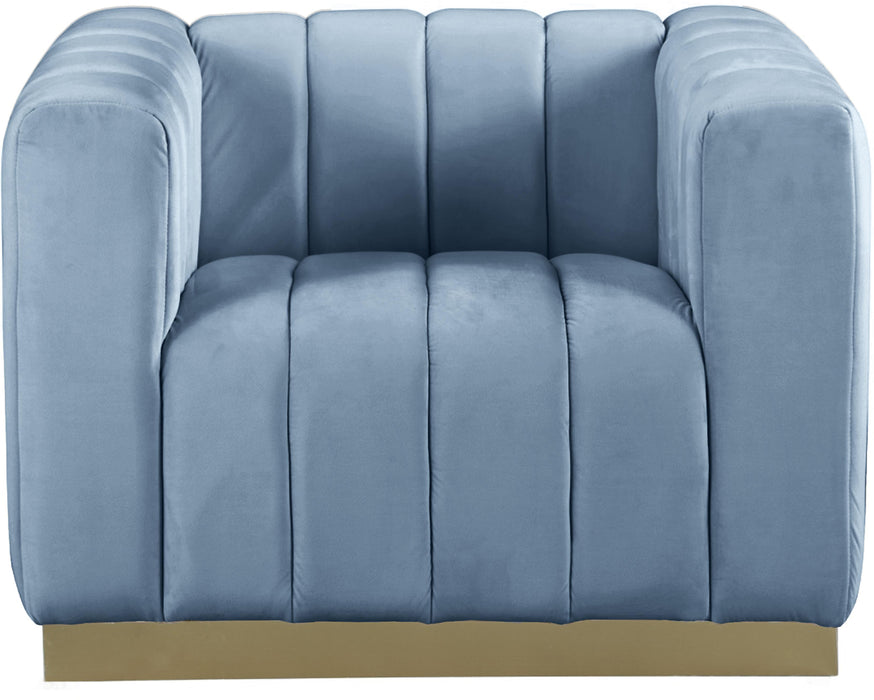 Marlon Sky Blue Velvet Chair