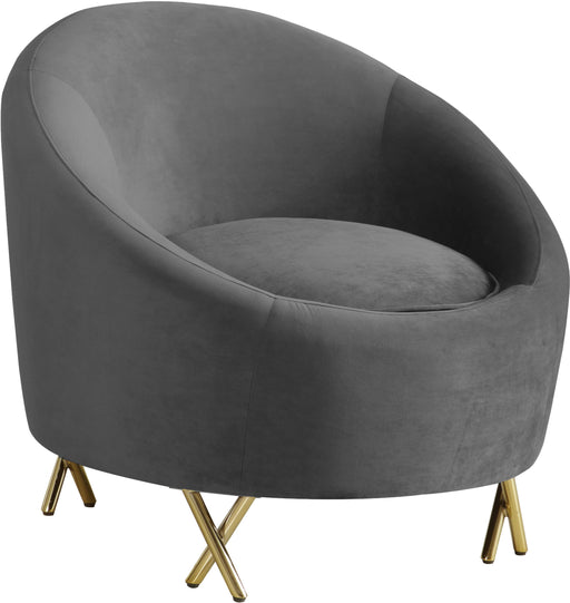 Serpentine Grey Velvet Chair image