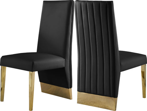 Porsha Black Faux Leather Dining Chair image