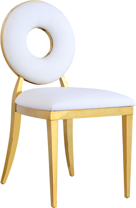 Carousel White Faux Leather Dining Chair
