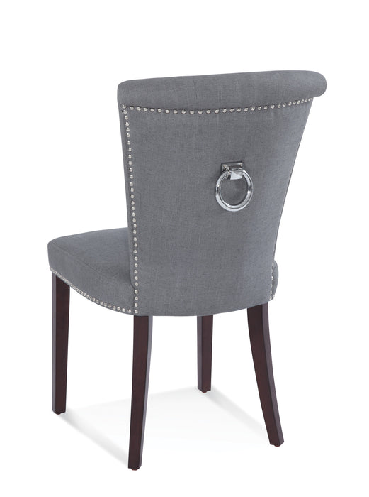 Bassett Mirror Mercer Parsons Dining Chair in Charcoal/Dark Espresso (Set of 2) image