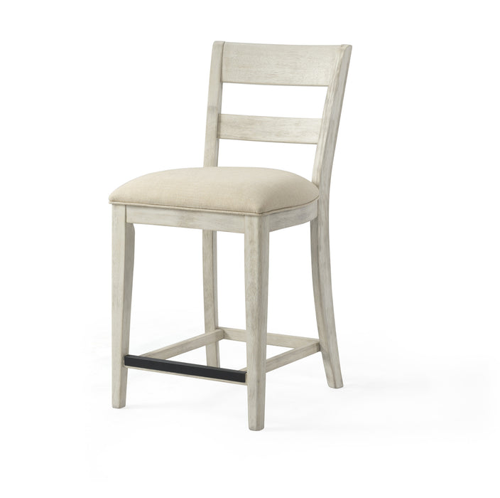 Bassett Mirror Camryn Counter Height Dining Chair in Weathered White (Set of 2) image