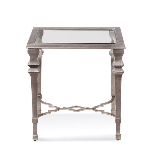 Bassett Mirror Company Hollywood Glam Sylvia Square End Table in Silver Leaf image