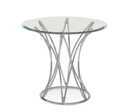 Bassett Mirror Company Thoroughly Modern Mercer Round End Table in Chrome image