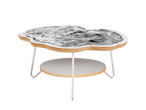 Bassett Mirror Schell Shaped Cocktail Table in Bright White/Plywood image