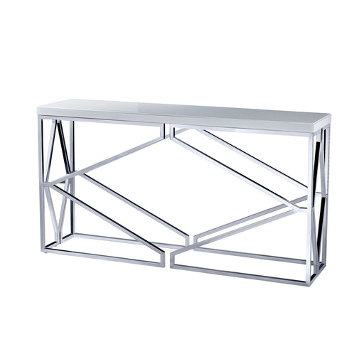 Bassett Mirror Gish Console Table in Chrome/White image