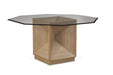Bassett Mirror Buxton Pedestal Dining Table in Natural Oak/Clear image