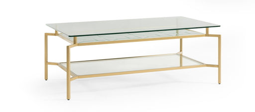 Bassett Mirror Naomie Rectangular Cocktail Table in Brass/Mirror image