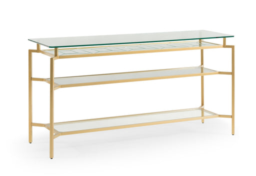 Bassett Mirror Naomie Console Table in Brass/Mirror image