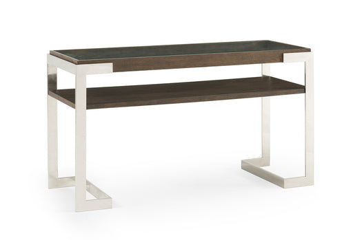 Bassett Mirror Walter Console Table in Polished Stainless/ Ash image