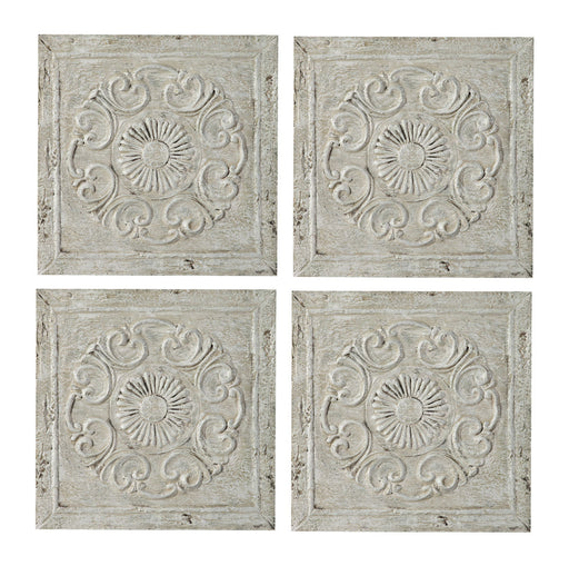 Bassett Mirror Company Belgian Luxe Rosette Wall Hanging in Weathered White image