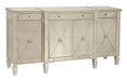 Bassett Mirror Company Hollywood Glam Borghese Breakfront Server in Ant Mirr/Silver Leaf image