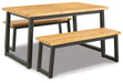Town Wood Brown/Black Outdoor Dining Table Set (Set of 3) image