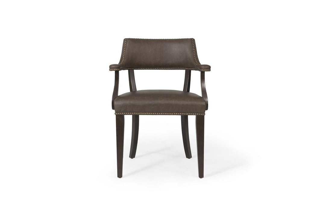 Bassett Mirror Company Belgian Luxe Bradley Arm Chair in Dark Brown (Set of 2) image