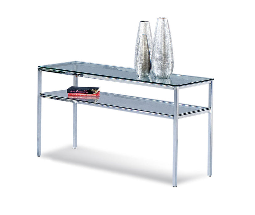 Bassett Mirror Company Thoroughly Modern Patinoire Entertainment Consol Table in Polished Chrome image