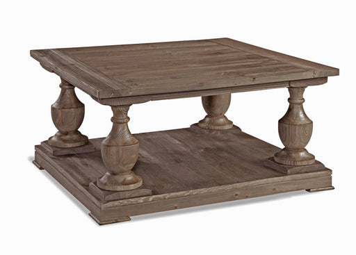 Bassett Mirror Company Belgian Luxe Hitchcock Square Cocktail Table in Smoked Barnwood image