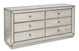 Bassett Mirror Company Hollywood Glam Murano 6 Drawer Chest in Antique Mirror image