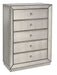 Bassett Mirror Company Hollywood Glam Murano 5 Drawer Chest in Antique Mirror image