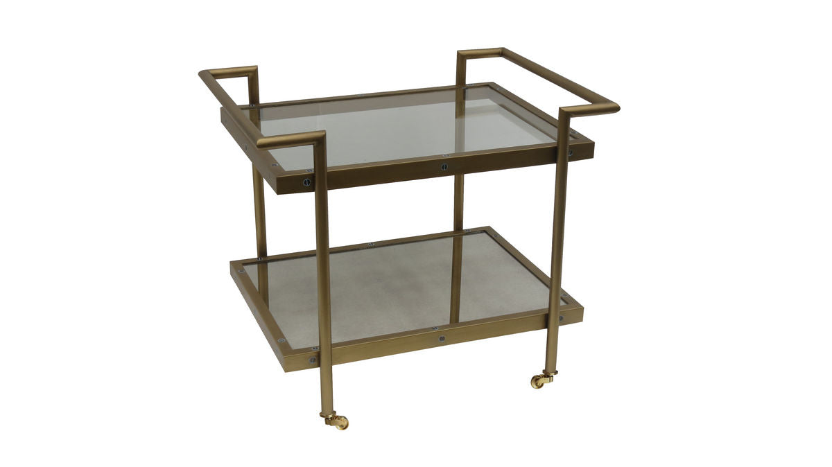 Bassett Mirror Company Thoroughly Modern Fouquet Rectangular End Table in Satin Brass image