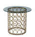 Bassett Mirror Company Thoroughly Modern Carnaby Round End Table in Lux Gold image