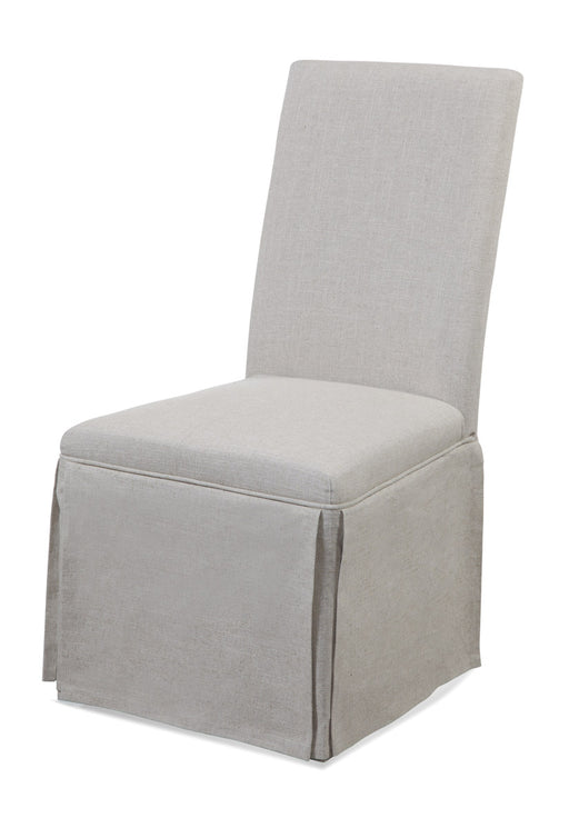 Bassett Mirror Belgian Modern Skirted Parsons Chair in Grey (Set of 2) image