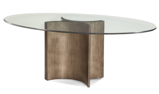 Bassett Mirror Thoroughly Modern Symmetry Oval Dining Table in Chrome image